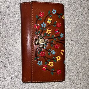 Patricia Nash Brown Floral Wallet